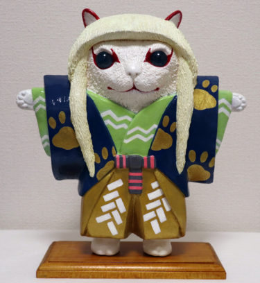 歌舞伎 連獅子 四角猫 白 / Kabuki Renjishi Square Cat White　¥110,000 (税込・白と赤の2体合わせて)