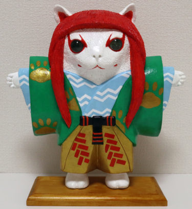 歌舞伎 連獅子 四角猫 赤 / Kabuki Renjishi Square Cat Red　¥110,000 (税込・白と赤の2体合わせて)